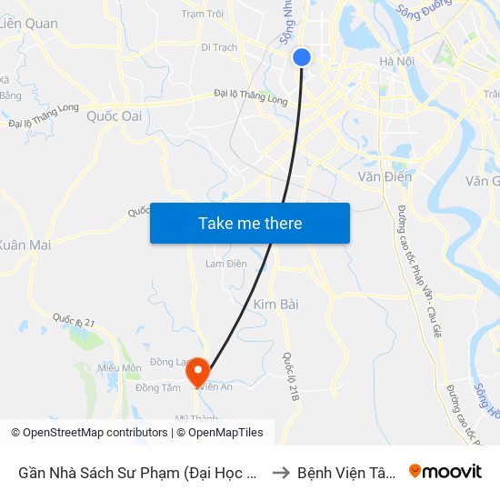 144 Xuân Thủy to Bệnh Viện Tâm Thần Mỹ Đức map