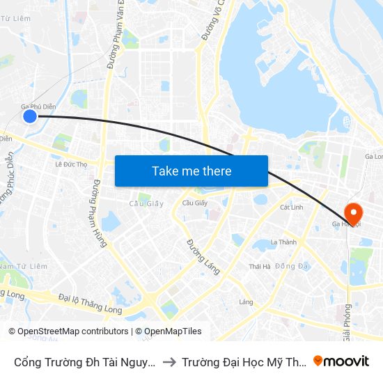 Cổng Trường Đh Tài Nguyên Môi Trường to Trường Đại Học Mỹ Thuật Việt Nam map