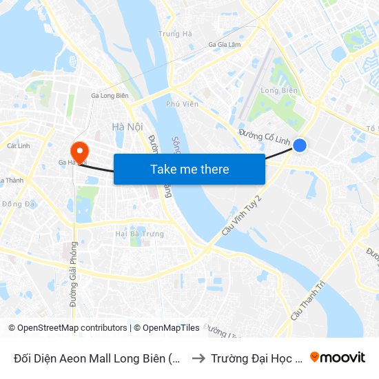 Đối Diện Aeon Mall Long Biên (Cột Điện T4a/2a-B Đường Cổ Linh) to Trường Đại Học Mỹ Thuật Việt Nam map