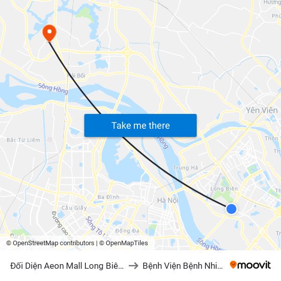Đối Diện Aeon Mall Long Biên (Cột Điện T4a/2a-B Đường Cổ Linh) to Bệnh Viện Bệnh Nhiệt Đới Trung Ương (Cơ Sở 2) map