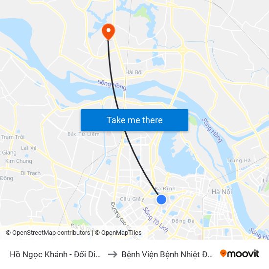 Hồ Ngọc Khánh - Đối Diện 37 Nguyễn Chí Thanh to Bệnh Viện Bệnh Nhiệt Đới Trung Ương (Cơ Sở 2) map