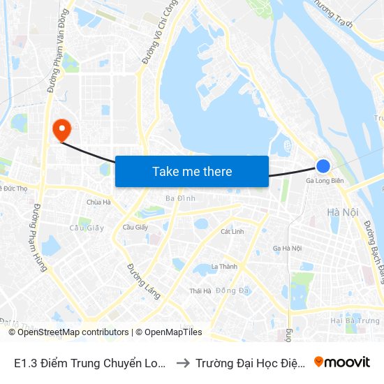 E1.3 Điểm Trung Chuyển Long Biên to Trường Đại Học Điện Lực map