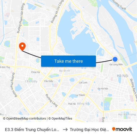 E3.3 Điểm Trung Chuyển Long Biên to Trường Đại Học Điện Lực map