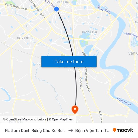 Flatfom Dành Riêng Cho Xe Buýt Trước Nhà 45 Đường Láng to Bệnh Viện Tâm Thần Trung Ương 1 map