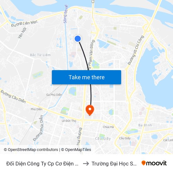 Đối Diện Công Ty Cp Cơ Điện Hn- Đường Đức Thắng to Trường Đại Học Sư Phạm Hà Nội map