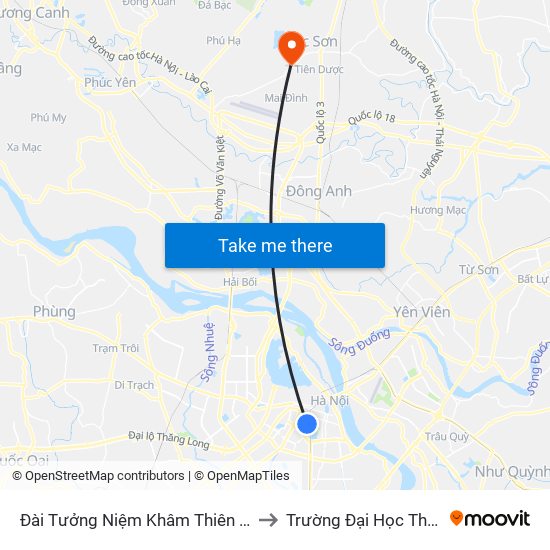 Đài Tưởng Niệm Khâm Thiên - 45 Khâm Thiên to Trường Đại Học Thủ Đô Hà Nội map