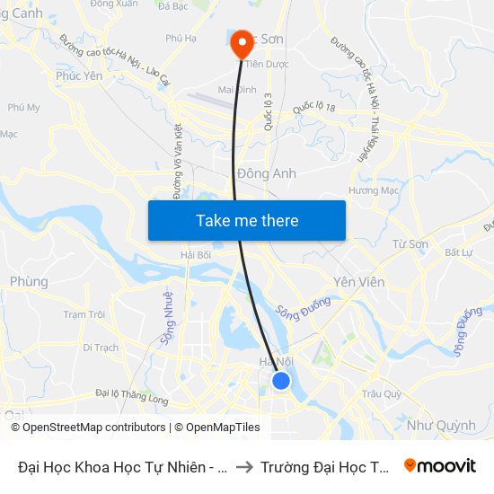 Đại Học Khoa Học Tự Nhiên - 19 Lê Thánh Tông to Trường Đại Học Thủ Đô Hà Nội map