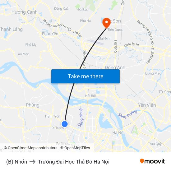 (B) Nhổn to Trường Đại Học Thủ Đô Hà Nội map