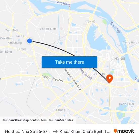 Hè Giữa Nhà Số 55-57 Phố Nhổn to Khoa Khám Chữa Bệnh Theo Yêu Cầu map