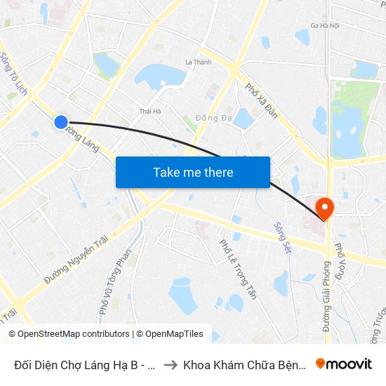 Đối Diện Chợ Láng Hạ B - 564 Đường Láng to Khoa Khám Chữa Bệnh Theo Yêu Cầu map