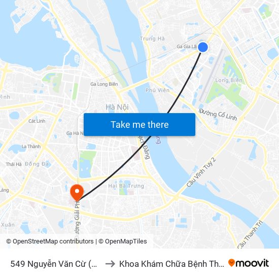 549 Nguyễn Văn Cừ (Cột Trước) to Khoa Khám Chữa Bệnh Theo Yêu Cầu map