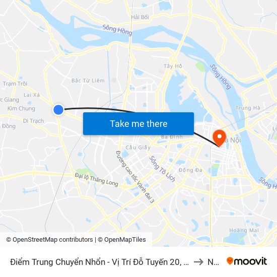 Điểm Trung Chuyển Nhổn - Vị Trí Đỗ Tuyến 20, 29, 32 (Chiều Sơn Tây - Hà Nội)- Đường 32 to Nhà A3 map