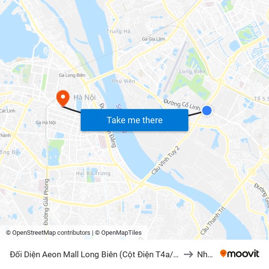 Đối Diện Aeon Mall Long Biên (Cột Điện T4a/2a-B Đường Cổ Linh) to Nhà A3 map