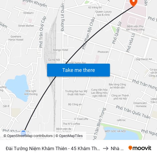 Đài Tưởng Niệm Khâm Thiên - 45 Khâm Thiên to Nhà A3 map