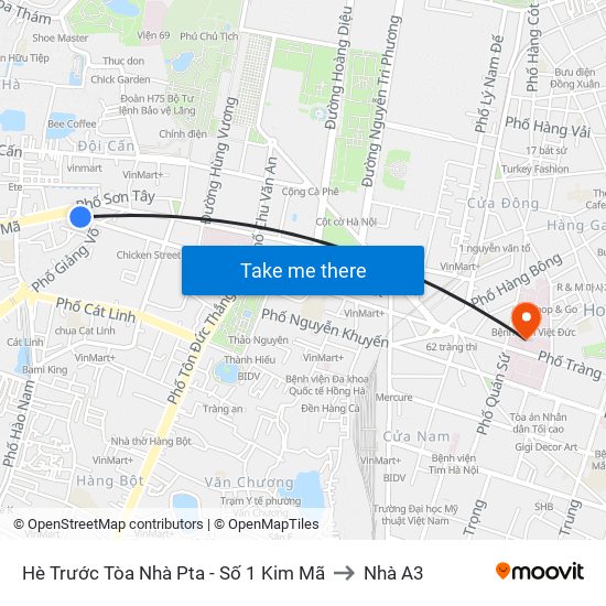 Hè Trước Tòa Nhà Pta - Số 1 Kim Mã to Nhà A3 map