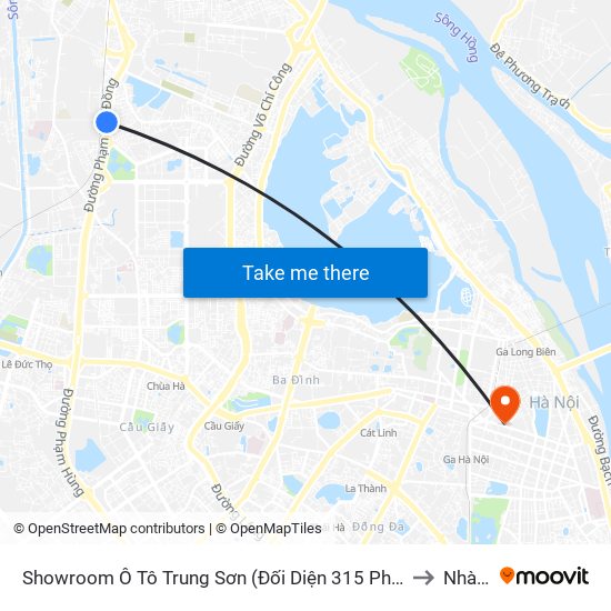 Showroom Ô Tô Trung Sơn (Đối Diện 315 Phạm Văn Đồng) to Nhà A3 map