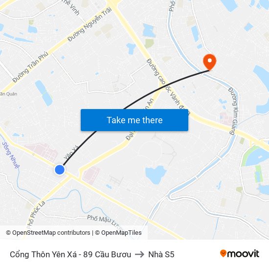 Cổng Thôn Yên Xá - 89 Cầu Bươu to Nhà S5 map