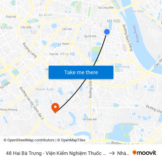 48 Hai Bà Trưng - Viện Kiểm Nghiệm Thuốc Trung Ương to Nhà S5 map