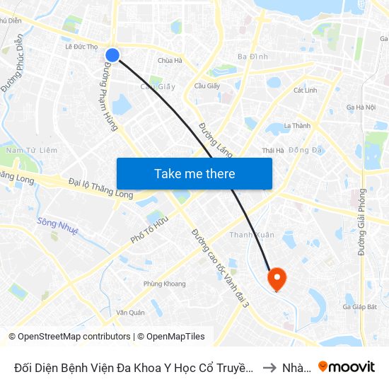 Đối Diện Bệnh Viện Đa Khoa Y Học Cổ Truyền - Phạm Hùng to Nhà S5 map