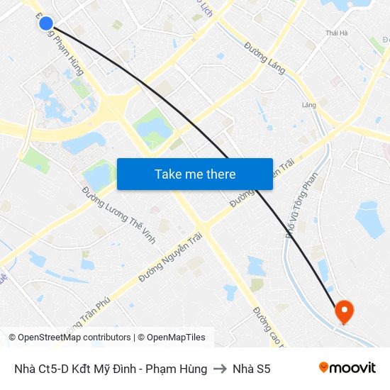 Nhà Ct5-D Kđt Mỹ Đình - Phạm Hùng to Nhà S5 map