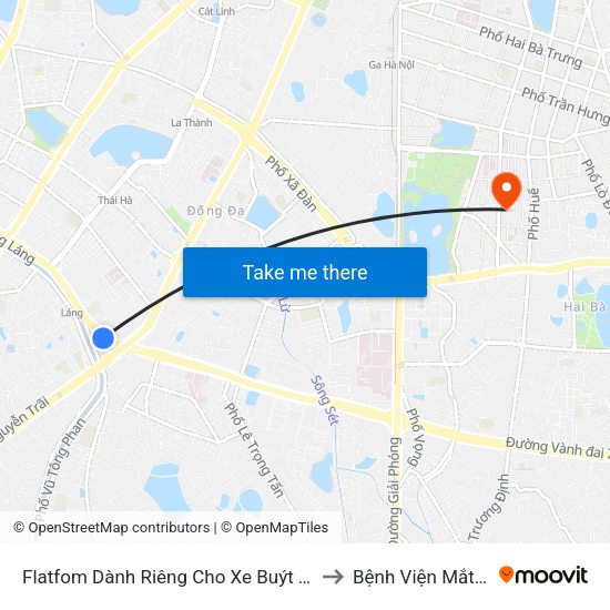 Flatfom Dành Riêng Cho Xe Buýt Trước Nhà 45 Đường Láng to Bệnh Viện Mắt Quốc Tế Dnd map