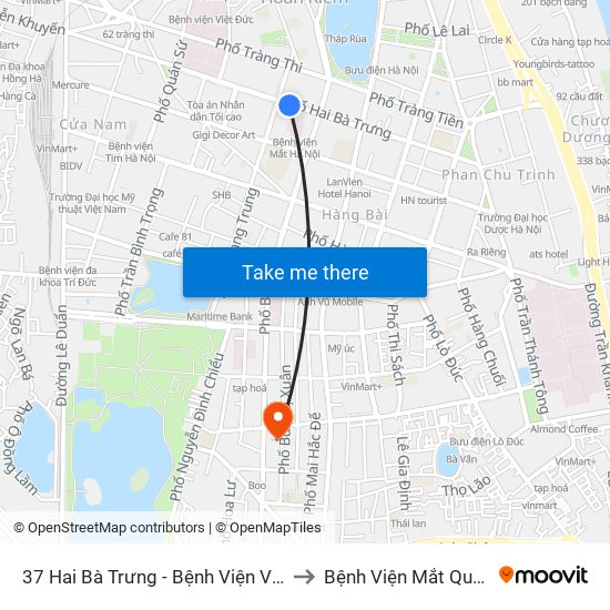 37 Hai Bà Trưng - Bệnh Viện Việt Nam Cu Ba to Bệnh Viện Mắt Quốc Tế Dnd map