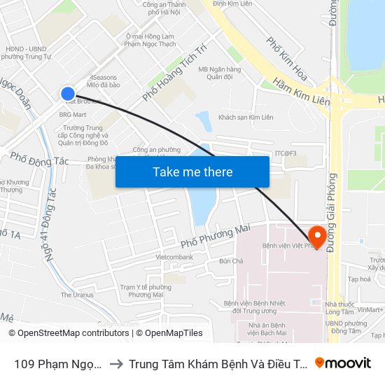 109 Phạm Ngọc Thạch to Trung Tâm Khám Bệnh Và Điều Trị Trong Ngày map