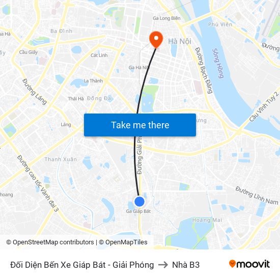 Đối Diện Bến Xe Giáp Bát - Giải Phóng to Nhà B3 map