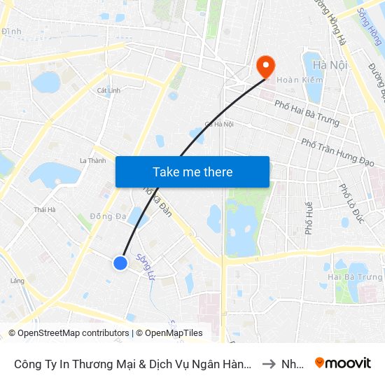 Số 10 Chùa Bộc - Học Viện Ngân Hàng to Nhà B3 map