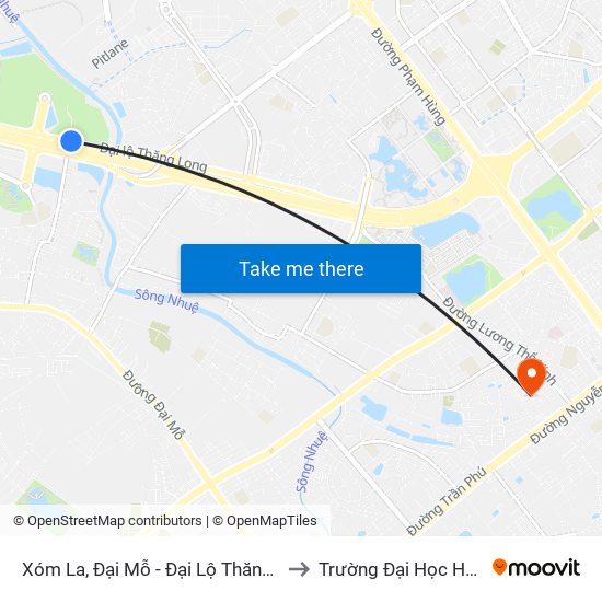 Xóm La, Đại Mỗ - Đại Lộ Thăng Long to Trường Đại Học Hà Nội map