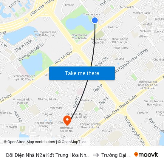 Đối Diện Nhà N2a Kđt Trung Hòa Nhân Chính - Hoàng Minh Giám to Trường Đại Học Hà Nội map