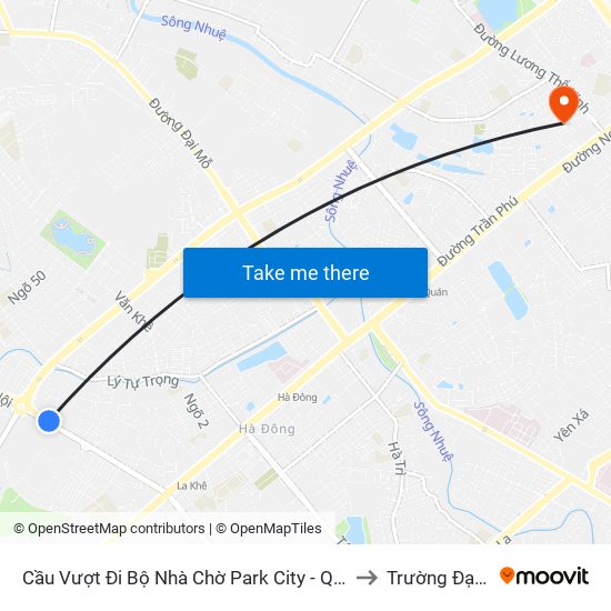 Cầu Vượt Đi Bộ Nhà Chờ Park City - Qua Ngõ 36 Lê Trọng Tấn (Hà Đông) to Trường Đại Học Hà Nội map