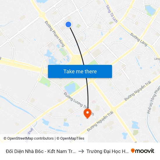 Đối Diện Nhà B6c - Kđt Nam Trung Yên to Trường Đại Học Hà Nội map