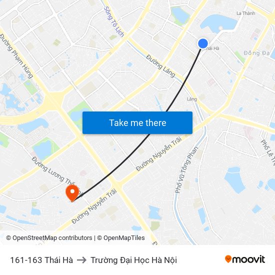 161-163 Thái Hà to Trường Đại Học Hà Nội map