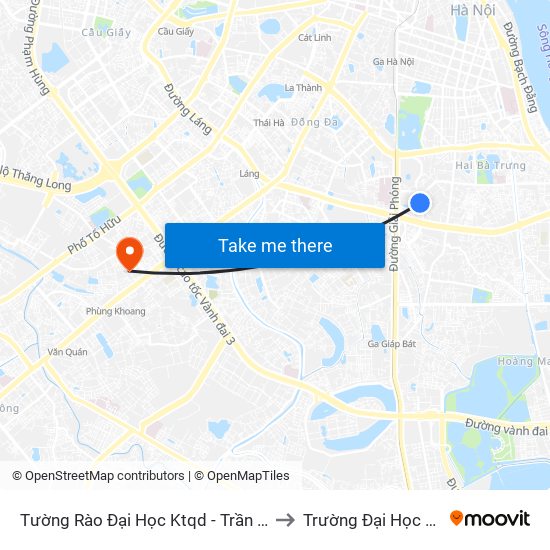 Tường Rào Đại Học Ktqd - Trần Đại Nghĩa to Trường Đại Học Hà Nội map