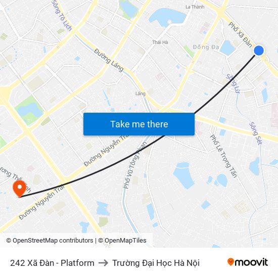 242 Xã Đàn - Platform to Trường Đại Học Hà Nội map