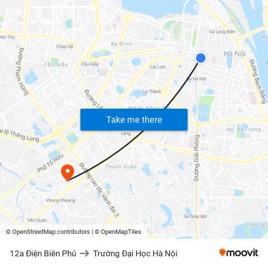 12a Điện Biên Phủ to Trường Đại Học Hà Nội map