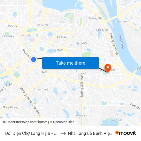 Đối Diện Chợ Láng Hạ B - 564 Đường Láng to Nhà Tang Lễ Bệnh Viện Thanh Nhàn map