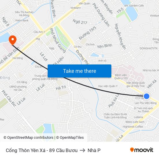 Cổng Thôn Yên Xá - 89 Cầu Bươu to Nhà P map