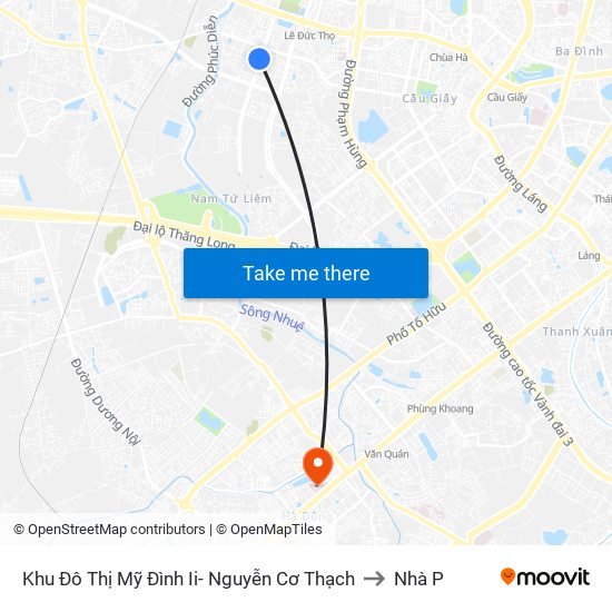 Khu Đô Thị Mỹ Đình Ii- Nguyễn Cơ Thạch to Nhà P map