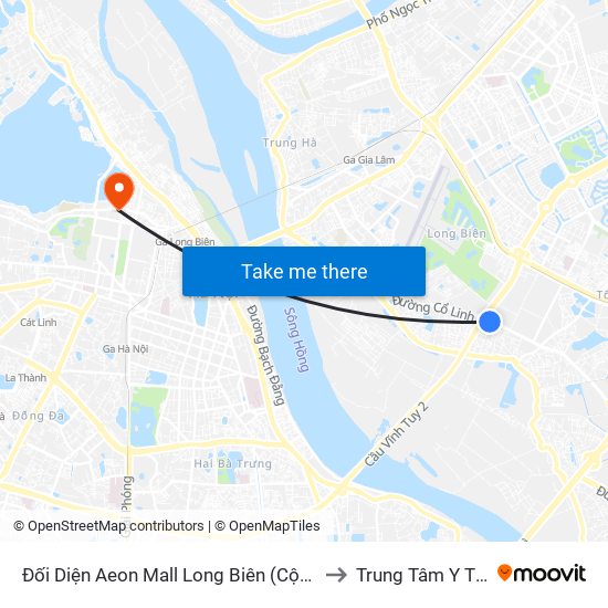 Đối Diện Aeon Mall Long Biên (Cột Điện T4a/2a-B Đường Cổ Linh) to Trung Tâm Y Tế Quận Ba Đình map