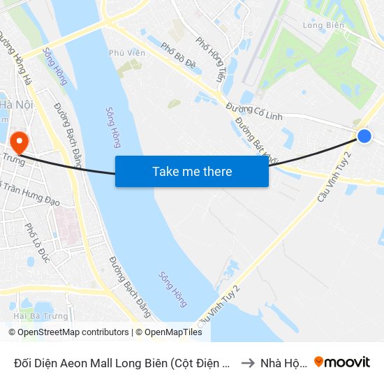 Đối Diện Aeon Mall Long Biên (Cột Điện T4a/2a-B Đường Cổ Linh) to Nhà Hộ Sinh A map