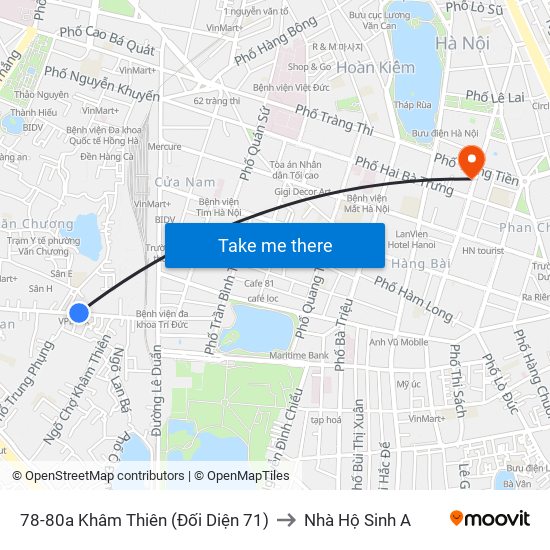78-80a Khâm Thiên (Đối Diện 71) to Nhà Hộ Sinh A map