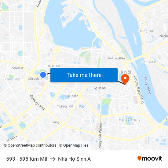 593 - 595 Kim Mã to Nhà Hộ Sinh A map