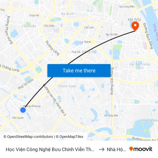 Học Viện Công Nghệ Bưu Chính Viễn Thông - Trần Phú (Hà Đông) to Nhà Hộ Sinh A map