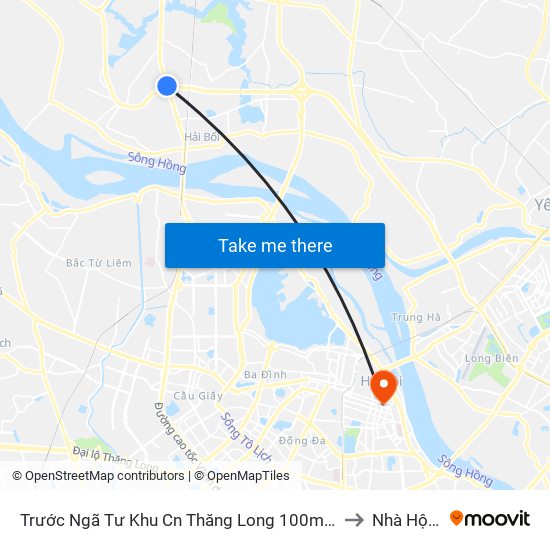 Trước Ngã Tư Khu Cn Thăng Long 100m (Chiều Nội Bài - Hà Nội) to Nhà Hộ Sinh A map