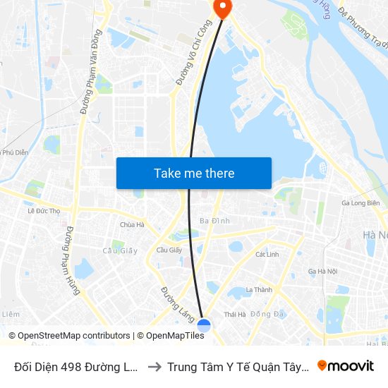 Đối Diện 498 Đường Láng to Trung Tâm Y Tế Quận Tây Hồ map