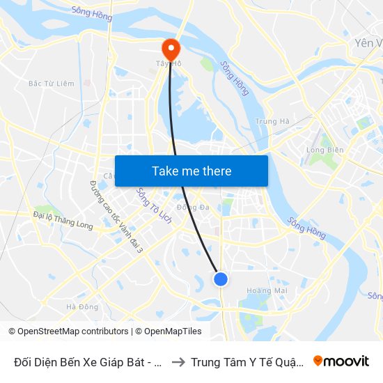 Đối Diện Bến Xe Giáp Bát - Giải Phóng to Trung Tâm Y Tế Quận Tây Hồ map