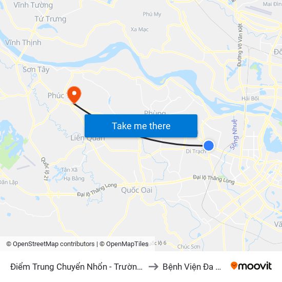 Điểm Trung Chuyển Nhổn - Trường Đại Học Công Nghiệp Hà Nội - Đường 32 to Bệnh Viện Đa Khoa Huyện Phúc Thọ map