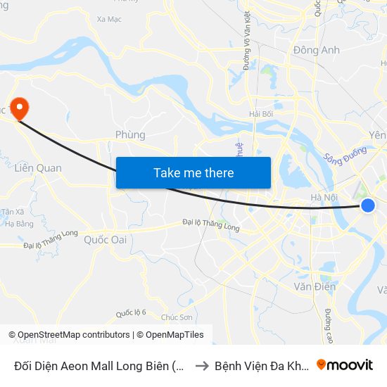 Đối Diện Aeon Mall Long Biên (Cột Điện T4a/2a-B Đường Cổ Linh) to Bệnh Viện Đa Khoa Huyện Phúc Thọ map